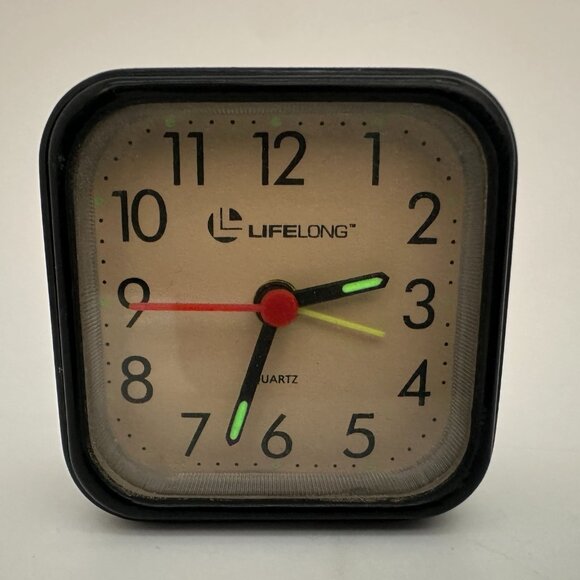 Vintage LifeLong Quartz Small Portable Clock / Alarm Clock Working - Picture 8 of 9